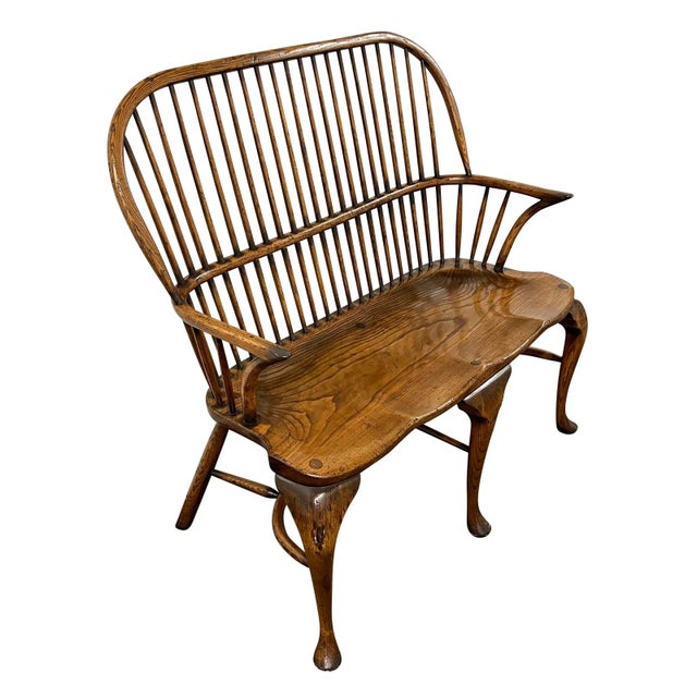 Early 20th Century 20th Century English Oak Sack-Back Bench For Sale - Image 5 of 12