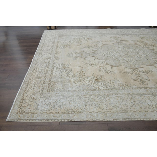 Textile 1970s Vintage Persian Handmade Wool Cotton Orange Area Rug For Sale - Image 7 of 11