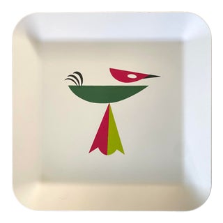 Mid-Century Waverly Products Mod Bird Melamine Serving Tray For Sale