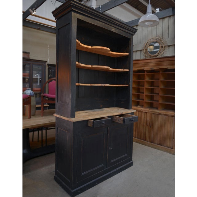 Sideboard with 2 china cabinets in late 19th century fir.