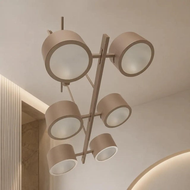 Gray Sputnik Chandelier with Six Arms by Simoeng for Simoeng For Sale - Image 8 of 9