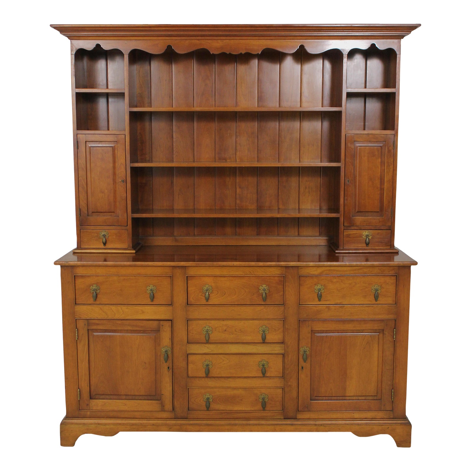 Stickley Cherry 2 Piece Stepback Cupboard Hutch Chairish