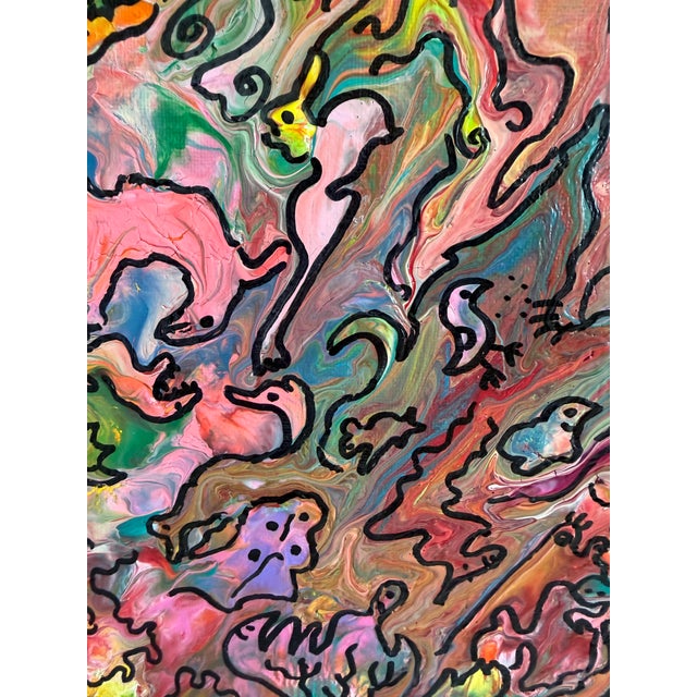 Serg Graff "Wonder Tangle=I" Abstract Acrylic Painting Framed Outsider Art Coa For Sale - Image 9 of 11