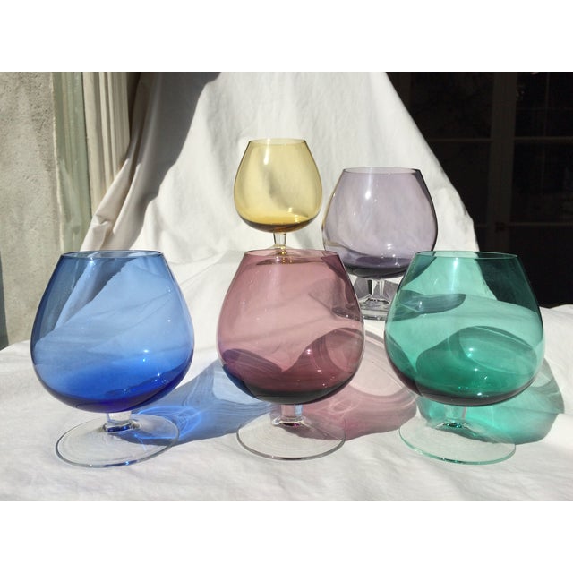 MidCentury Multi Colored Brandy Snifter Glasses Chairish