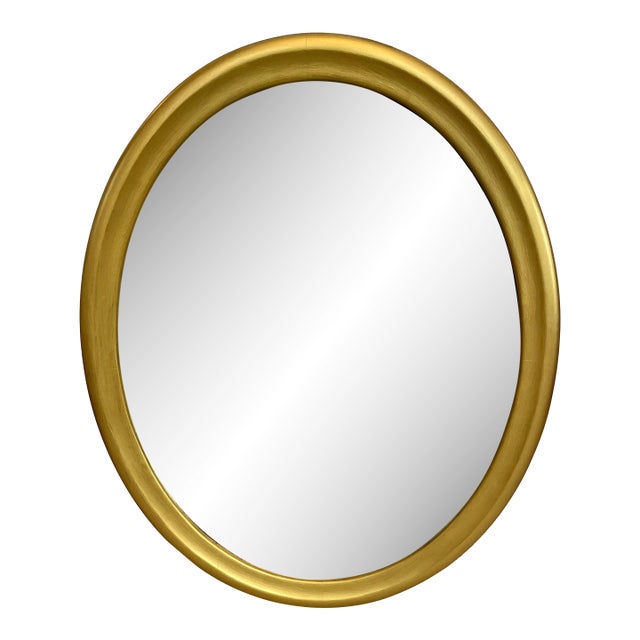 1940s Oval Giltwood Mirror For Sale
