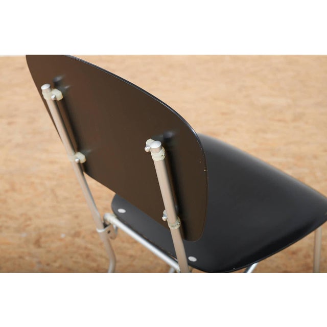 Black Alu Flex Chair in Aluminum Frame and Black Plywood Seat and Back from Armin Wirth, 1951 For Sale - Image 8 of 15