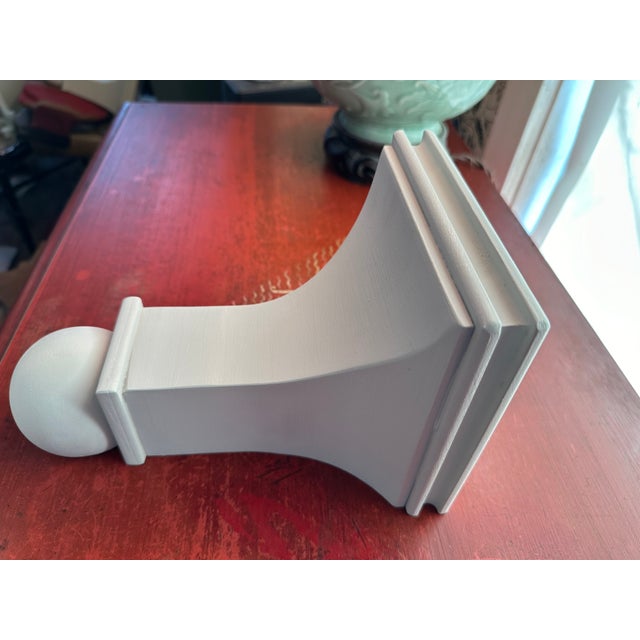 Light Gray Handmade of Solid Wood a Classical Style Wooden Corbel Wall Bracket or Shelf In Pale Gray For Sale - Image 8 of 12
