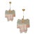Pair of Murano Style Glass Vanished Pink Tronchi Venini Style Chandeliers For Sale