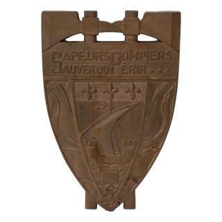 Cast Iron Paris Fire Brigade Badge, 1960s For Sale