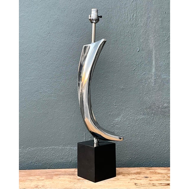 Vintage MCM Weiss and Barr for Laurel Lamp Company Chrome Sculptural Lamp For Sale In West Palm - Image 6 of 12