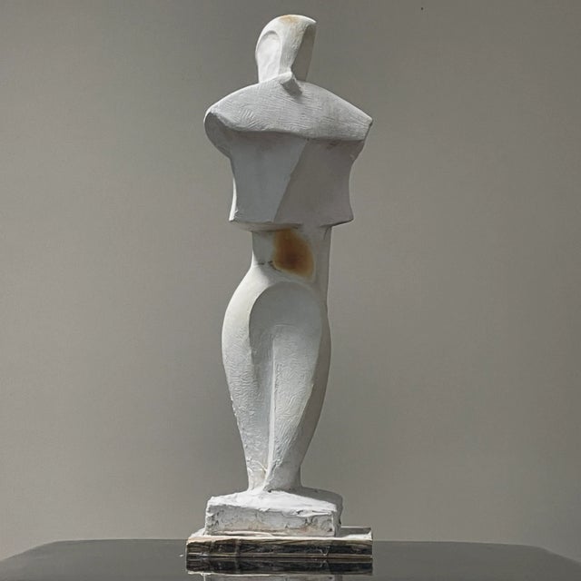 Figurative Vintage Modernist Abstract Figurative Plaster Sculpture by Tony Trezza (Ca. 1960) For Sale - Image 3 of 13