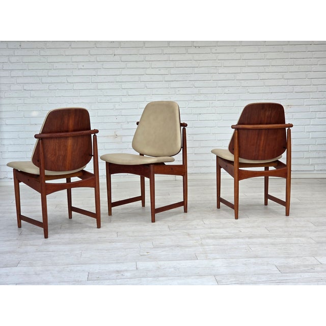 Vintage Danish Chairs in Teak by Arne Vodder, 1960s, Set of 3 For Sale - Image 15 of 18
