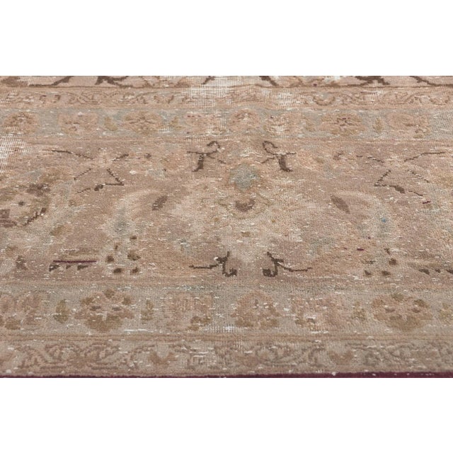 Mid 20th Century Mid 20th Century Distressed Vintage Persian Kashan Rug, 08'01 X 11'09 For Sale - Image 5 of 10