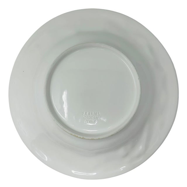 Large 16” Vintage 1980s Italian White Creamware Fruit Relief Centerpiece Serving Bowl For Sale - Image 15 of 16