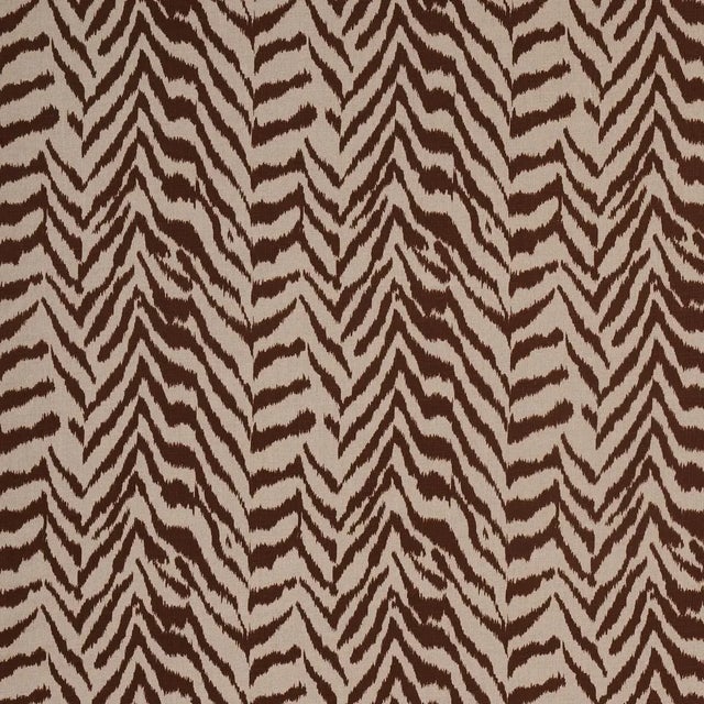 Sample - Schumacher Quincy Hand Print Fabric in Safari For Sale