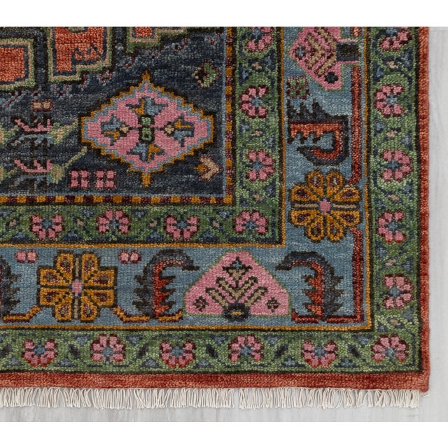 8x10Ft. Burnt Orange Persian Design Inspired Hand Knotted Premium Wool Rug For Sale - Image 4 of 18