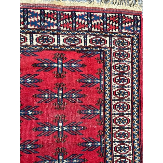 Rustic Mid-Century Turkmen Rug, 1940s For Sale - Image 3 of 15
