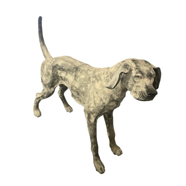 Cast Iron Pointer Dog Sculpture For Sale - Image 4 of 11