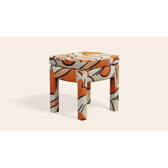 Contemporary Tangerine Piero Ottoman by Ceraudo For Sale - Image 3 of 9