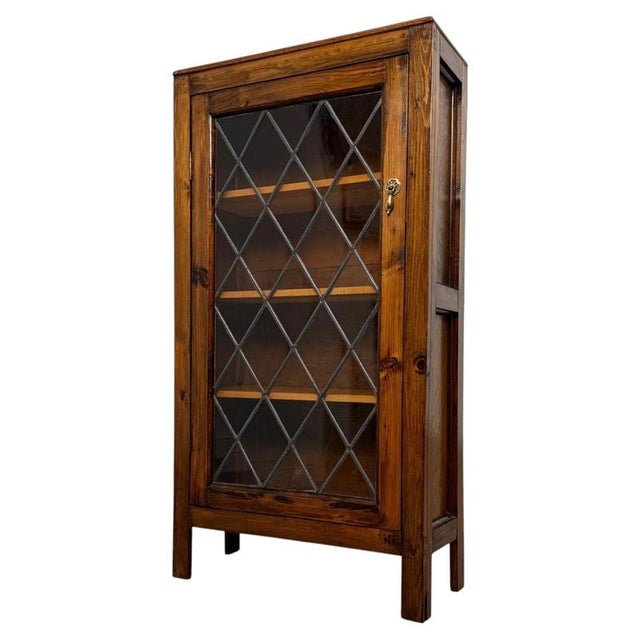 20th Century English Rustic Glazed Pine Display Cabinet For Sale - Image 6 of 12