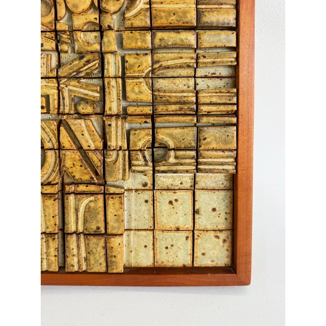 Giovanni Schoeman Mid 20th Century Brutalist Abstract Studio Ceramic Wall Sculpture Art Tiles For Sale - Image 4 of 6