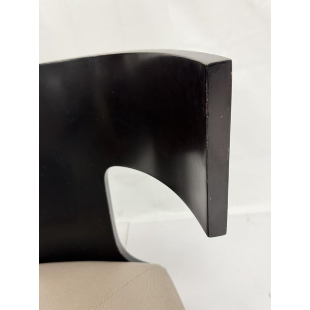 1980s Donghia Klismos Slipper Chair in Mahogany-Finished Maple and Leather For Sale - Image 14 of 18