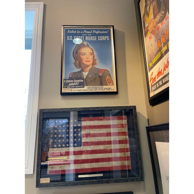 Mid-Century Modern "Enlist in a Proud Profession. Join the u.s. Cadet Nurse Corps." Vintage Wwii Recruitment Poster by Carolyn Edmundson For Sale - Image 3 of 3