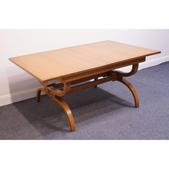 Unique Furniture Solid Oak Southwestern Mediterranean 66" Trestle Dining Table 5551 – American Fiesta Finish For Sale - Image 4 of 8