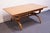 Unique Furniture Solid Oak Southwestern Mediterranean 66" Trestle Dining Table 5551 – American Fiesta Finish For Sale - Image 4 of 8