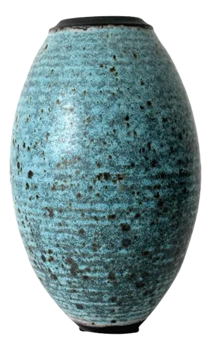 Ceramic Vase with Robin Egg Blue Glaze by Otto Heino