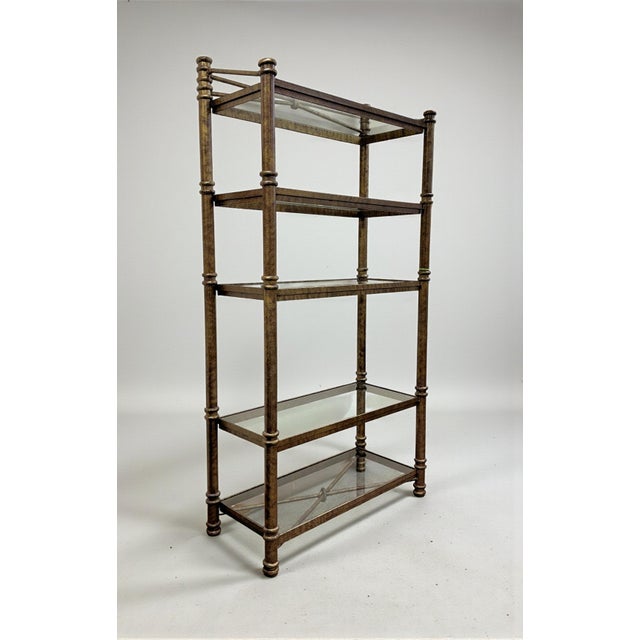 Rustic Aged Metal 5-Tier Etagere Display For Sale - Image 3 of 13