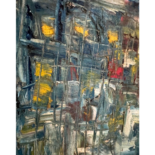 Mid 20th Century Yaakov Loebel, Israeli Cityscape Abstract Expressionist Oil Painting Yaacov Kuba Leibel For Sale - Image 5 of 8