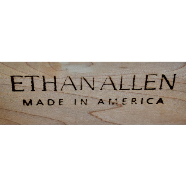 Vintage Ethan Allen Transitional Style Black & Cherry Four Drawer Desk For Sale - Image 13 of 13