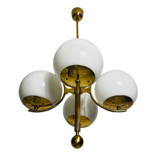 Exceptional Mid-Century Modern Brass Kaiser 4-Arm Space Age Chandelier, 1960s For Sale