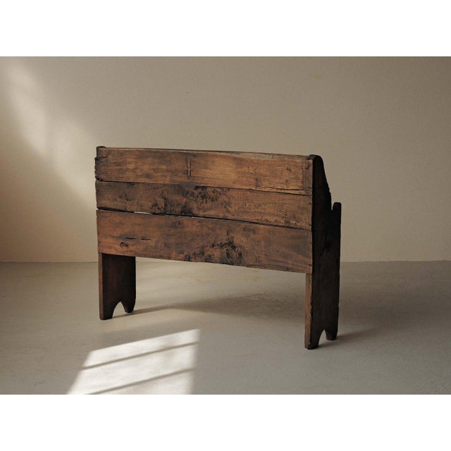Brown Wood Farm Bench, Ardèche, France, 19th Century For Sale - Image 8 of 17