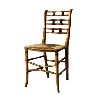 Early 20th Century Antique Fancy Side Chair With Rush Seat For Sale