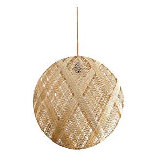 Vintage Bohemian Style Abaca Pendant Light, 1980s For Sale