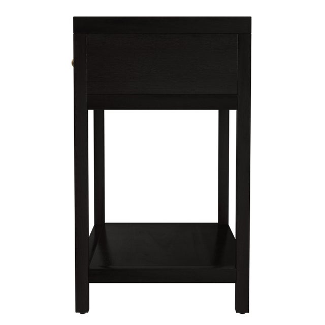 2020s Nora 30 in. W Rectangular Wood 1 Drawer Wide Nightstand with Lower Open Shelf, Antique Coffee For Sale - Image 5 of 8