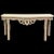 Hollywood Regency Hollywood Regency Style Italian Carved Ribbon Mirror & Stone Console Table For Sale - Image 3 of 10
