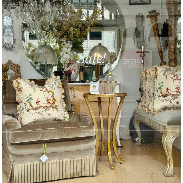 Dessin Fournir Blaire Zebrawood & Giltwood Side Table #4008.