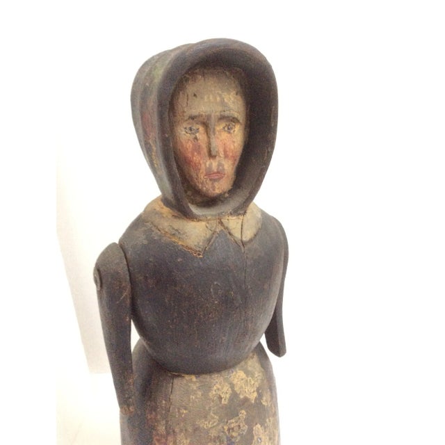 Wood Folk Art Portrait Sculpture For Sale - Image 7 of 11