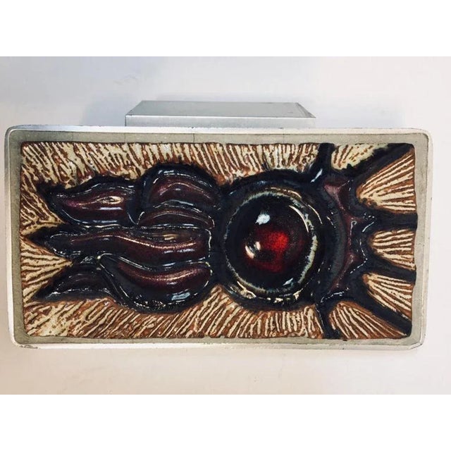 Mid Century Vintage Juliette Belarti Belgian Tile Faced Entry Door Handle For Sale In Palm Springs - Image 6 of 12