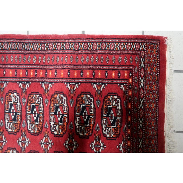 1960s, Handmade Vintage Uzbek Bukhara Rug 2.8' X 4.1' For Sale - Image 9 of 10