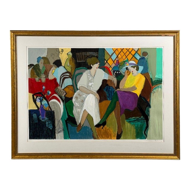 Itzchak Isaac Tarkay, Fauvism, Cafe Scene, Signed and Numbered Serigraph, 20th C. For Sale