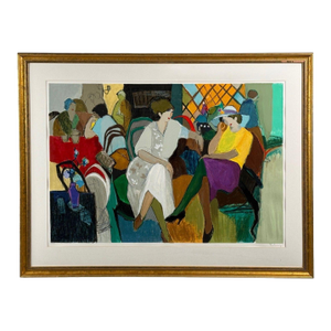 Itzchak Isaac Tarkay, Fauvism, Cafe Scene, Signed and Numbered Serigraph, 20th C.