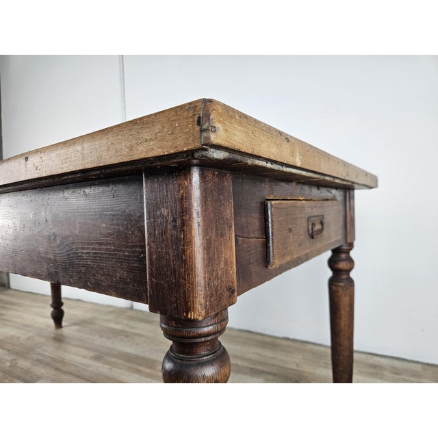 Rustic Fir Table with Mosaic Top, 1800s For Sale - Image 12 of 18