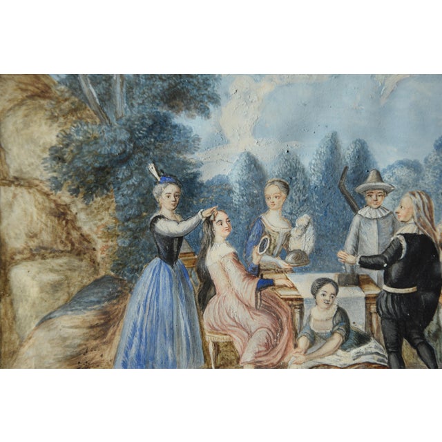 Commedia Dellarte (Harlequin), 1700s, Gouache & Ink on Paper For Sale - Image 5 of 9