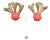 Vintage 1960s Signed Napier Goldtone Cabochon Faux-Coral Clip Earrings- 2 Pieces For Sale