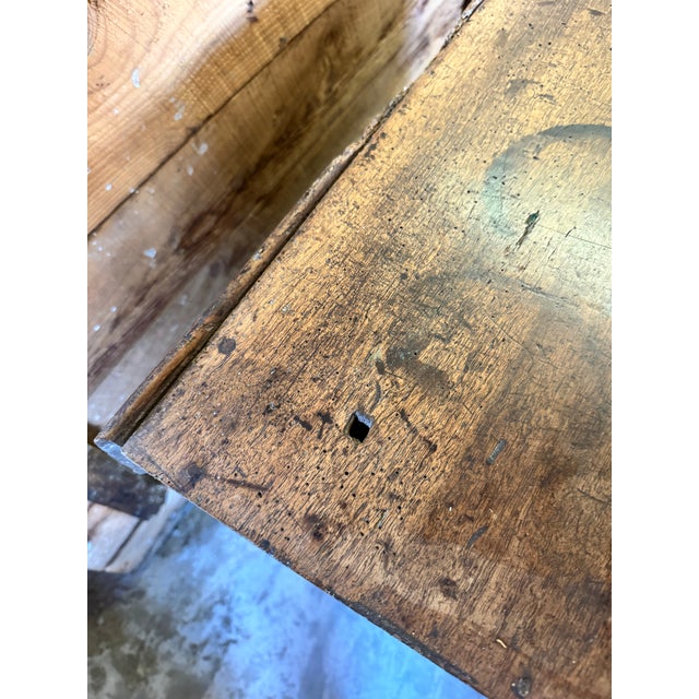 Wood 19th-Century European Provincial 4-Drawer Rustic Work Table For Sale - Image 7 of 11