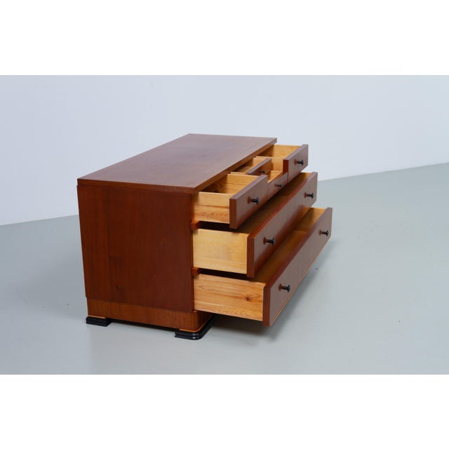 Wood Art Deco Danish Low Mahogany Dresser, 1930s For Sale - Image 7 of 18